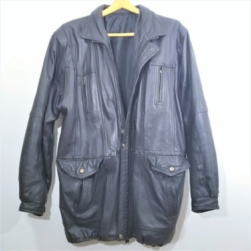 RARE Vintage 70s 80s Elazar Black Leather Moto Jacket